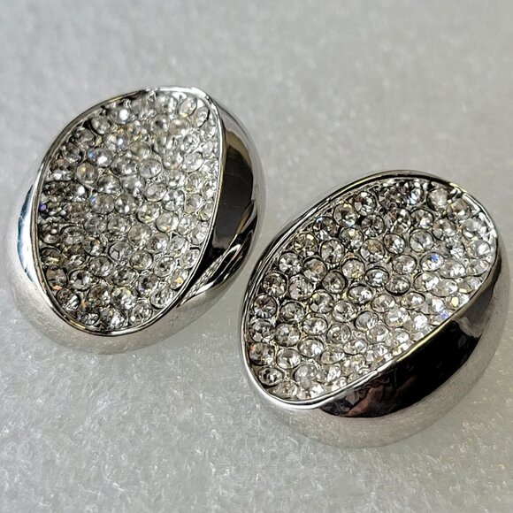 Silver Tone Crystal Fashion Earrings - Picture 3 of 13